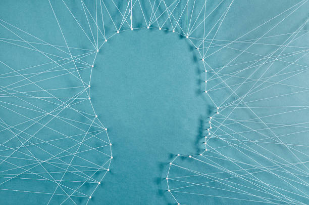 Image of an outline of a head created by strings