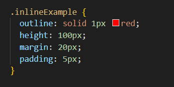 Inline Example code
