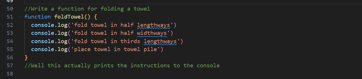 Towel Function Example